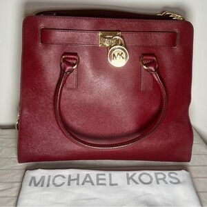 Michael Kors Burgundy Shoulder Bag with dust bag and COA